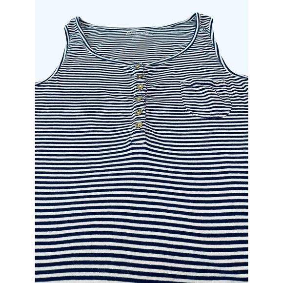MAGELLAN SPORTSWEAR TANK TOP, WOMENS, M, NAVY BLUE/WHITE HORIZONTAL STRIPES - Picture 6 of 11